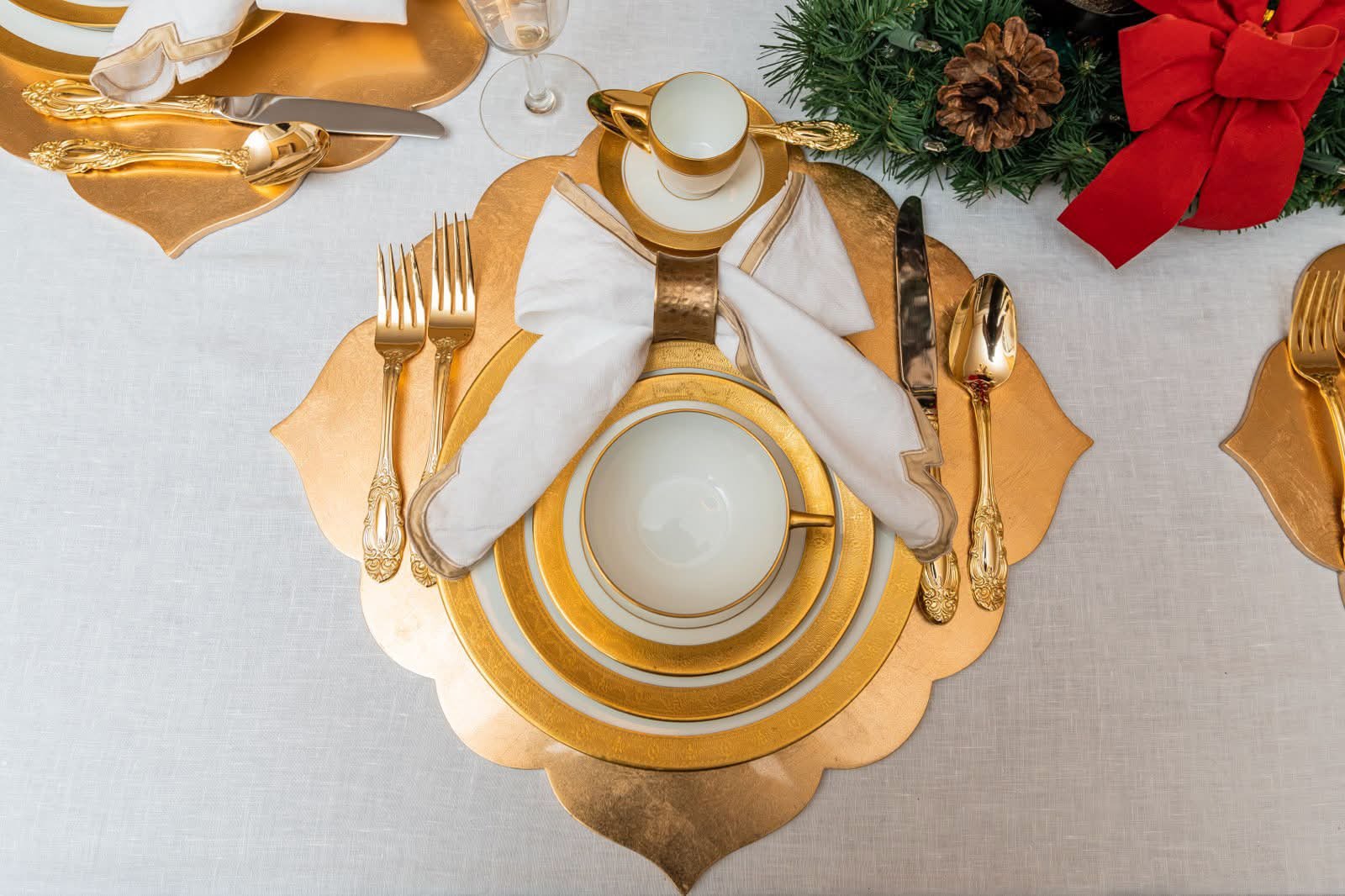 Elegantly set dining table