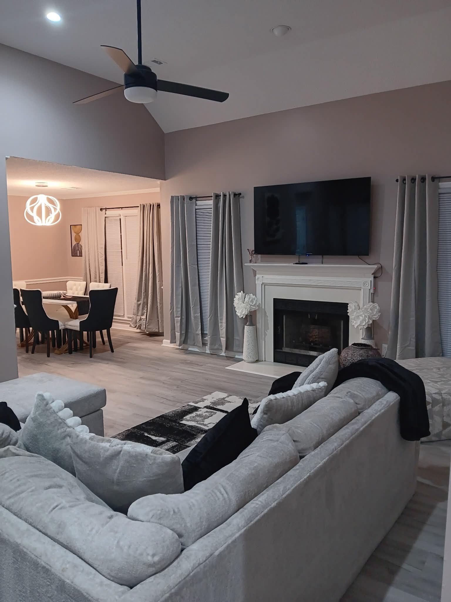 Living room with fireplace