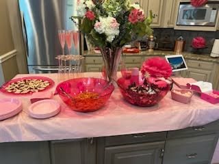 Kitchen styled for a party