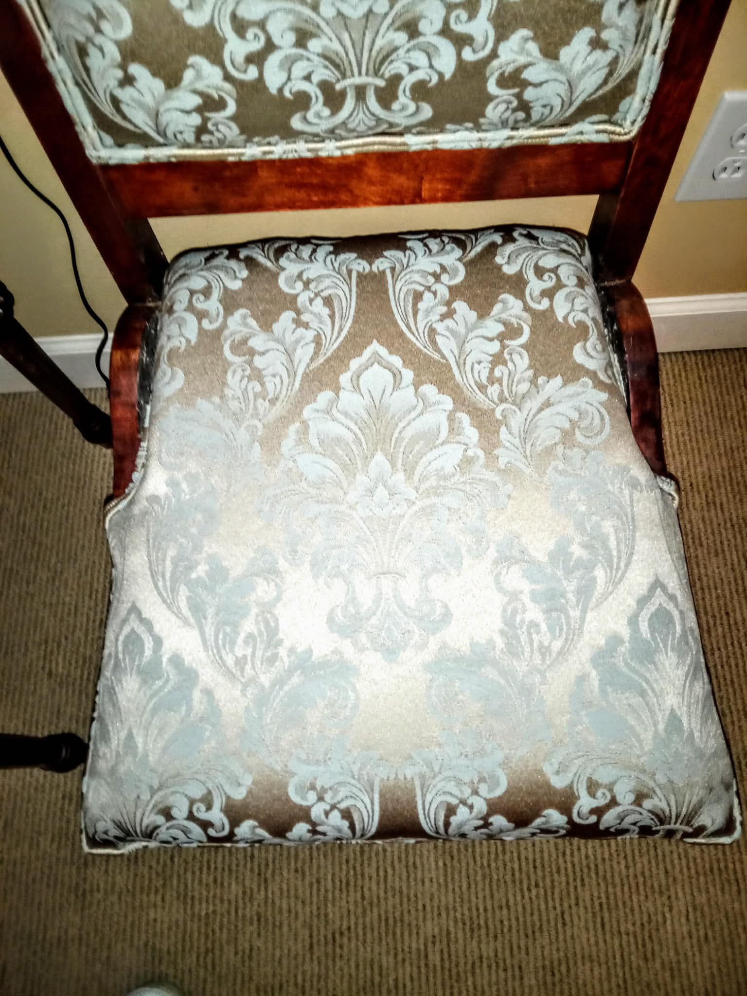 After — close-up of new seat cushion