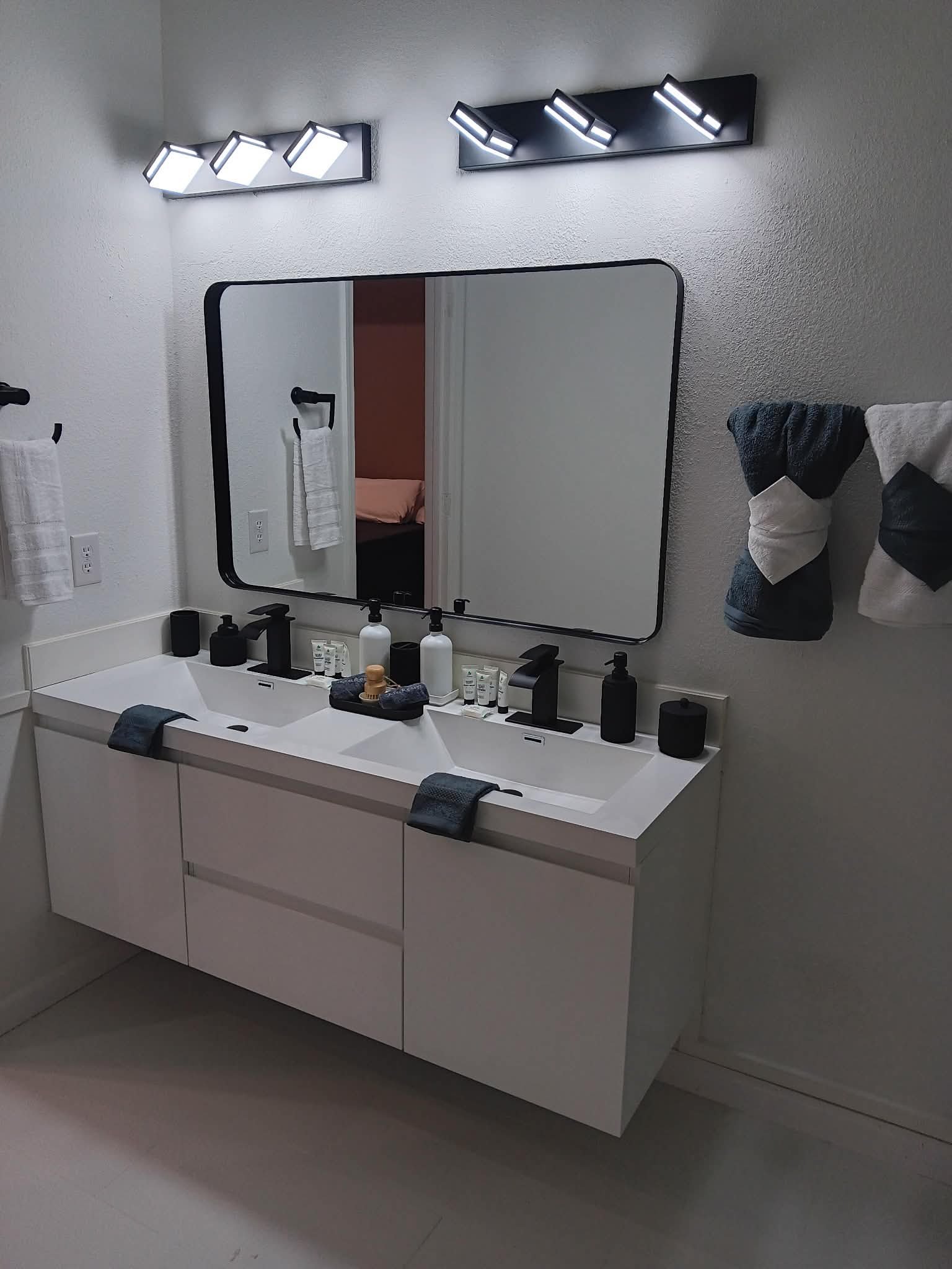 Clean modern bathroom vanity