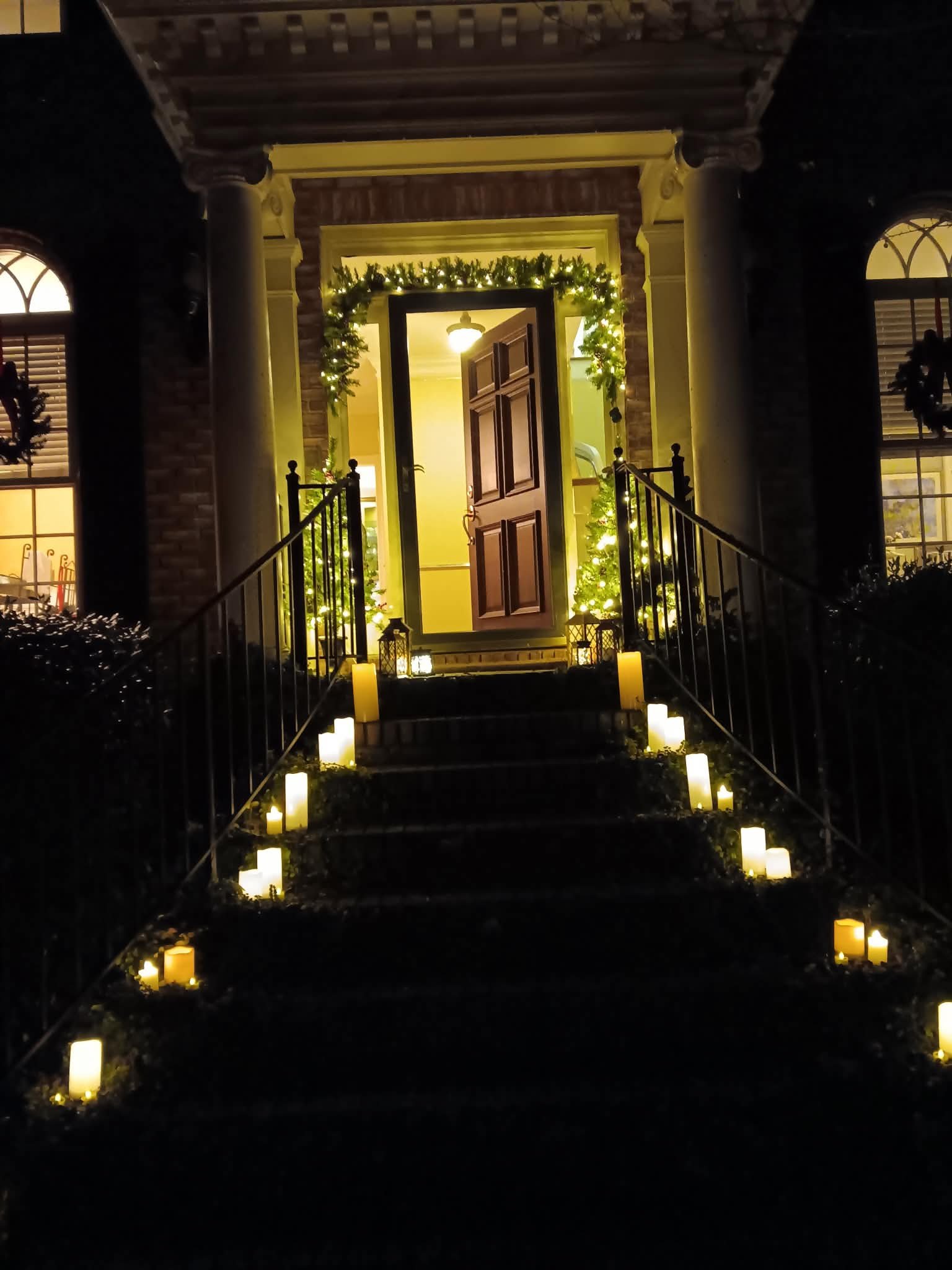 Candlelit front entrance