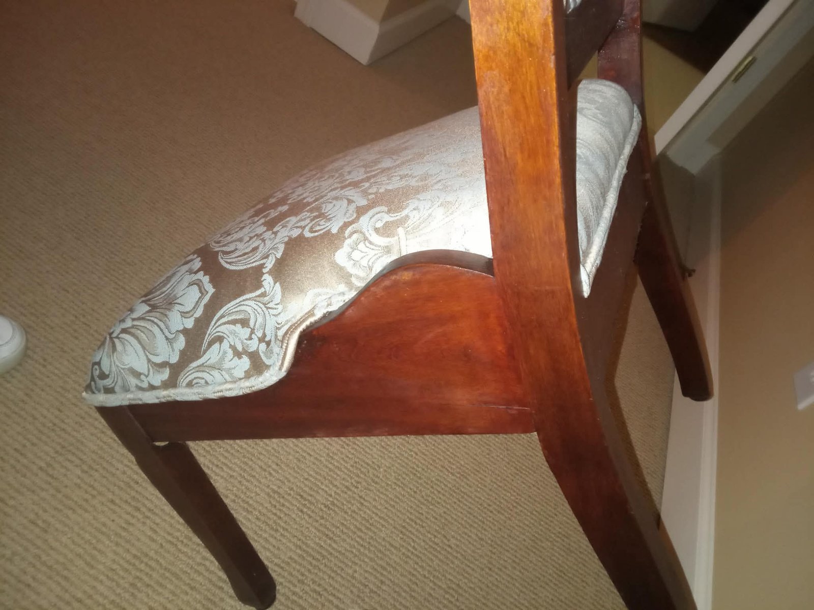 After — side view of restored chair
