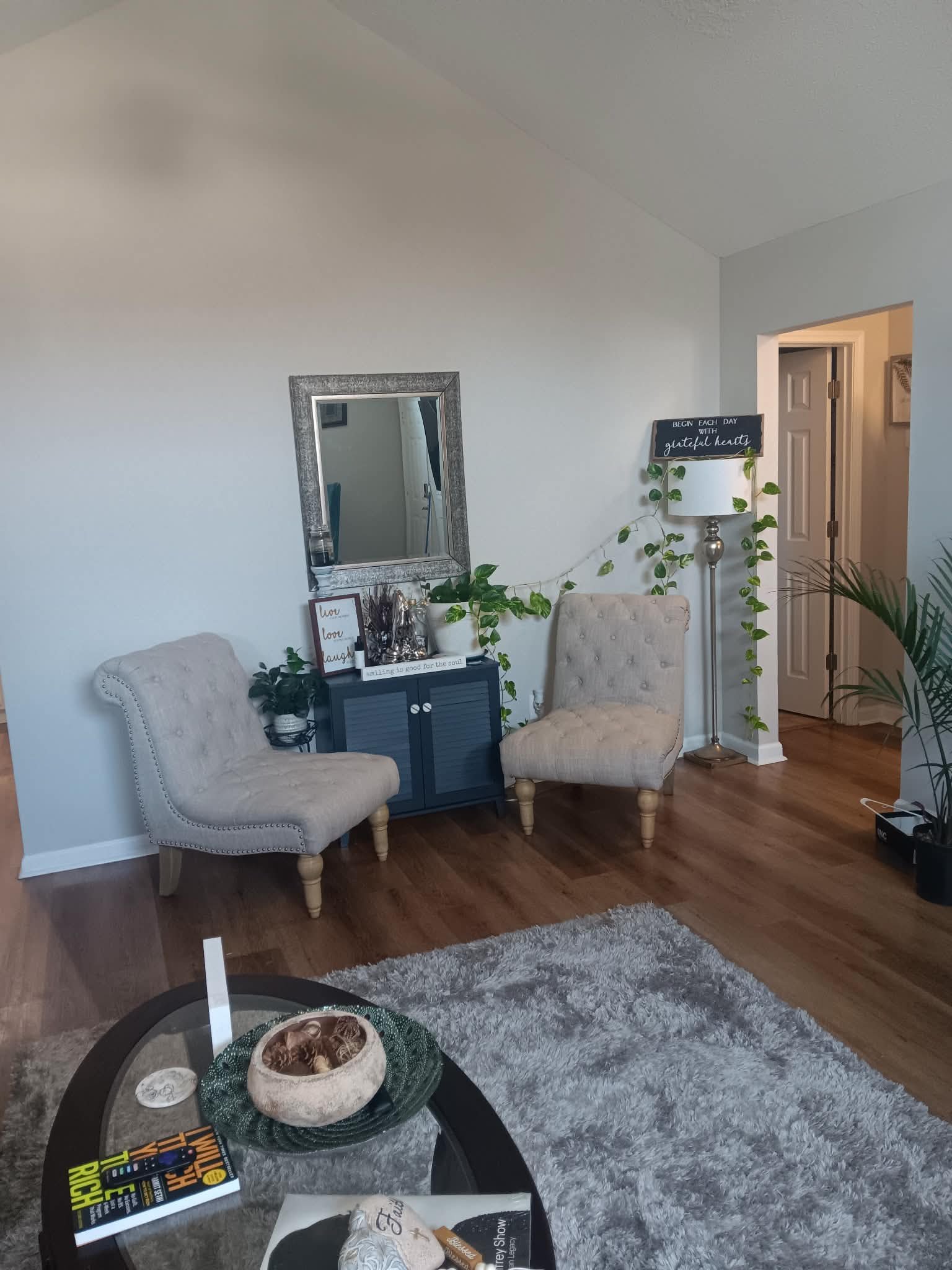 Welcoming living room with plants