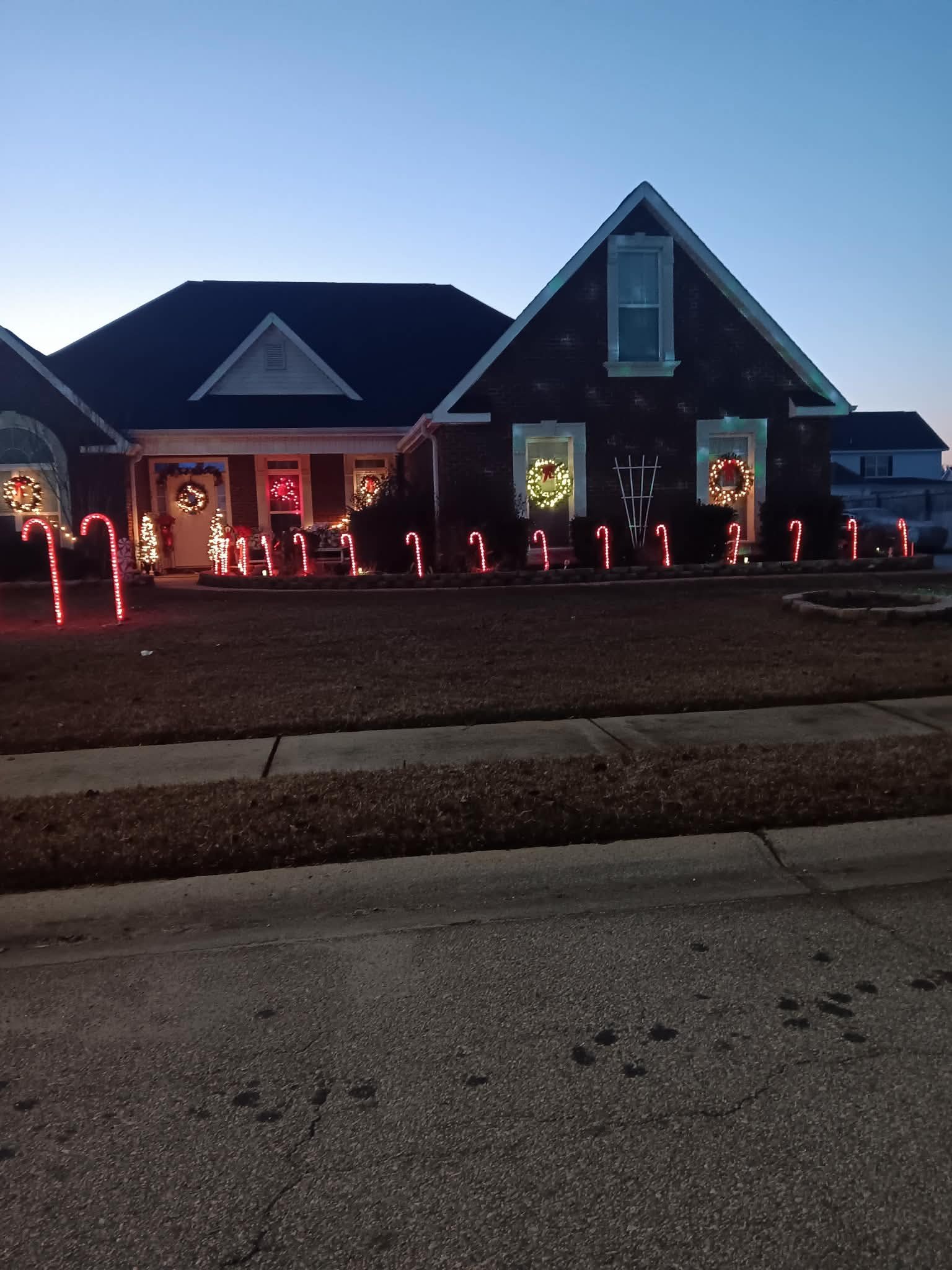 Home exterior with holiday decorations